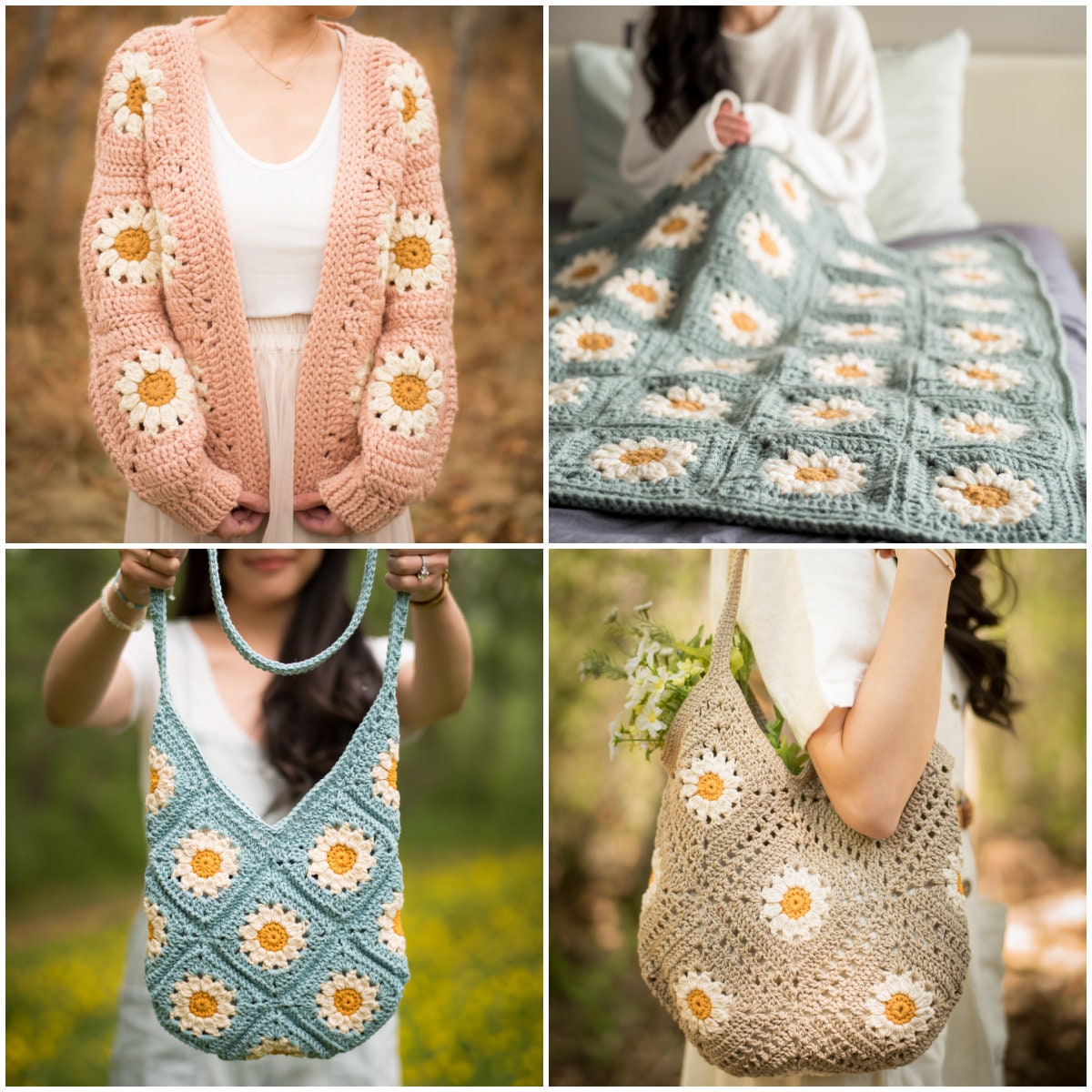 38 Daisy Crochet Patterns for Gifts, Home Decor, and Easy Floral Makes 37 Daisy Granny Square Crochet Pattern Bundle