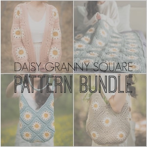 Daisy Granny Square Crochet Pattern Bundle