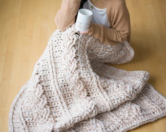 Chunky Braided Cabled Blanket Crochet Pattern