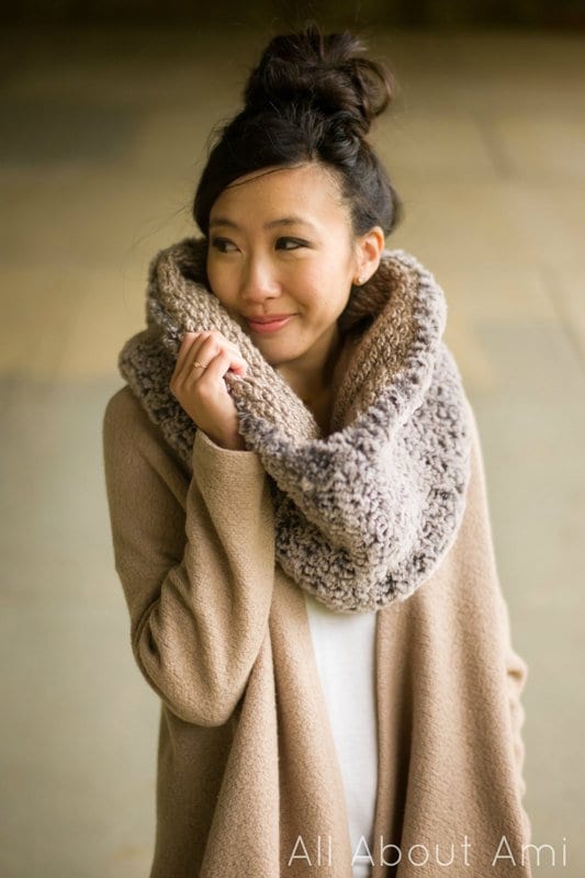 crochet faux fur scarf