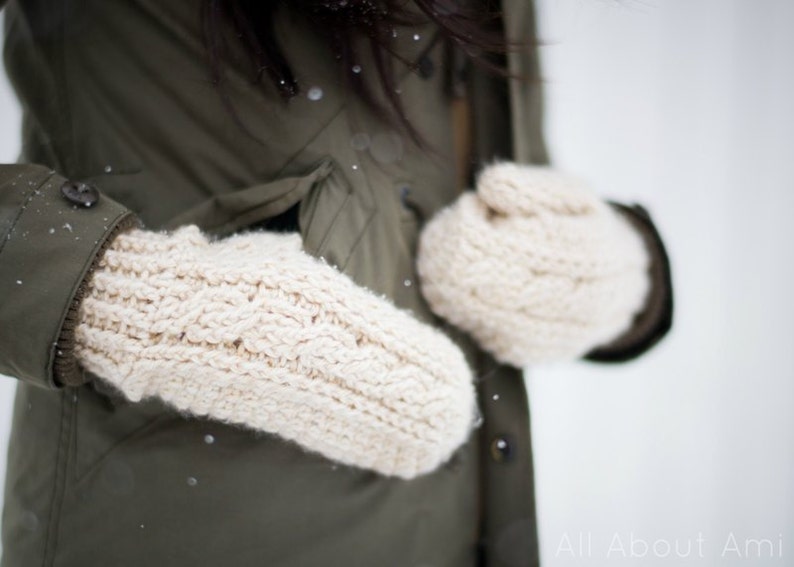 Cabled Mittens Crochet Pattern image 4