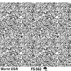 May include: Black and white abstract pattern with a swirling, organic design. The pattern is called "Oil Slick" and is from Art Clay World USA. The pattern number is FS-562.