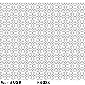 Peut inclure: Motif géométrique noir et blanc avec des cercles répétitifs. Le motif est sur un fond blanc. Le texte "Art Clay World USA", "FS-328" et "Bloop" est en bas de l'image.