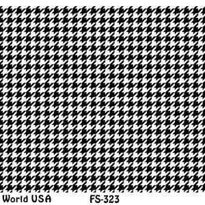 Peut inclure: Motif en pied-de-poule noir et blanc. Le texte "Art Clay World USA" est en bas à gauche, "FS-323" est en bas au centre et "Ooooff" est en bas à droite.