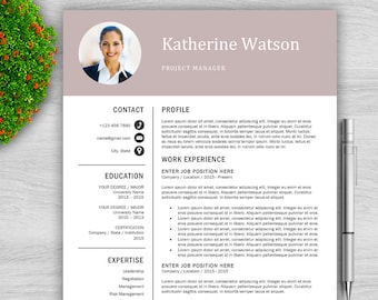 Professional Resume Template for Word + Cover Letter | Professional CV Template, Modern Resume Template, Instant Download Resume, Modern CV