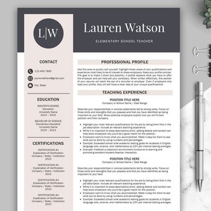 Teacher Resume Template for Word and Pages | Elementary Resume | Teaching Resume | Teacher CV Template | Resume Teacher | Education Resume image 2