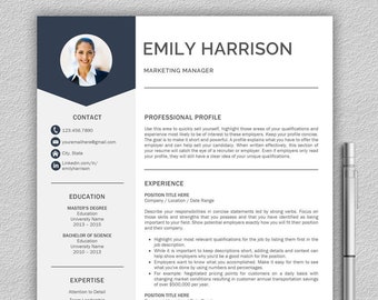 Resume Template | CV Template + Cover Letter for Word | Resume Template Instant Download | Creative Resume Template | Lebenslauf Vorlage