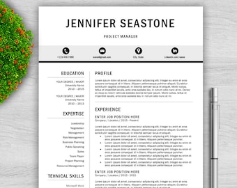 Professional Resume Template for Word | 1 and 2 Page Resume Template + Cover Letter | Creative Resume Template | Professional CV Template