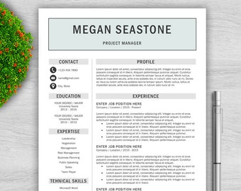 Resume Template / CV Template + Cover Letter | Instant Digital Download | Teacher Resume | Professional and Creative Resume l Creative CV