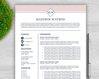 Professional Resume Template / CV Template + Cover Letter | Creative and Modern Resume | Teacher Resume | Professional CV Template