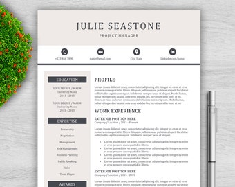 Creative Resume Template for Word | 1 and 2 Page Resume Templates | Resume Template, Icon Set, Cover Letter | Modern Resume