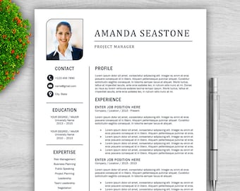 Resume Template / Professional Resume Template for Word | 1 and 2 Page Resume Template + Cover Letter | Creative Resume Template