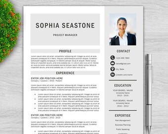 Professional Resume Template  for Word + Cover Letter + References, Modern Resume Template, Creative Resume Template, Resume Template