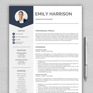 Resume Template | CV Template + Cover Letter for Word | Resume Template Instant Download | Creative Resume Template | Lebenslauf Vorlage