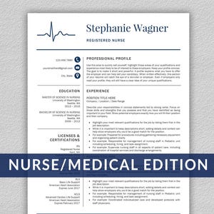 Nurse Resume Template for Word / Doctor Resume Template | Nurse CV Template | RN Resume | Doctor CV | Medical Resume | Resume Template