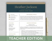 Teacher Resume Template for Word | Resume Teacher, CV Teacher, Teaching Resume, Elementary Resume, Teacher CV