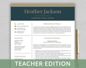 Teacher Resume Template for Word | Resume Teacher, CV Teacher, Teaching Resume, Elementary Resume, Teacher CV