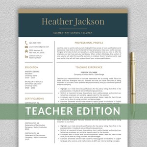 Teacher Resume Template for Word | Resume Teacher, CV Teacher, Teaching Resume, Elementary Resume, Teacher CV
