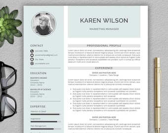 Modern Resume Template / Professional Resume Template for Word and Pages + Cover Letter | Modern CV  | Resume Template, CV Template