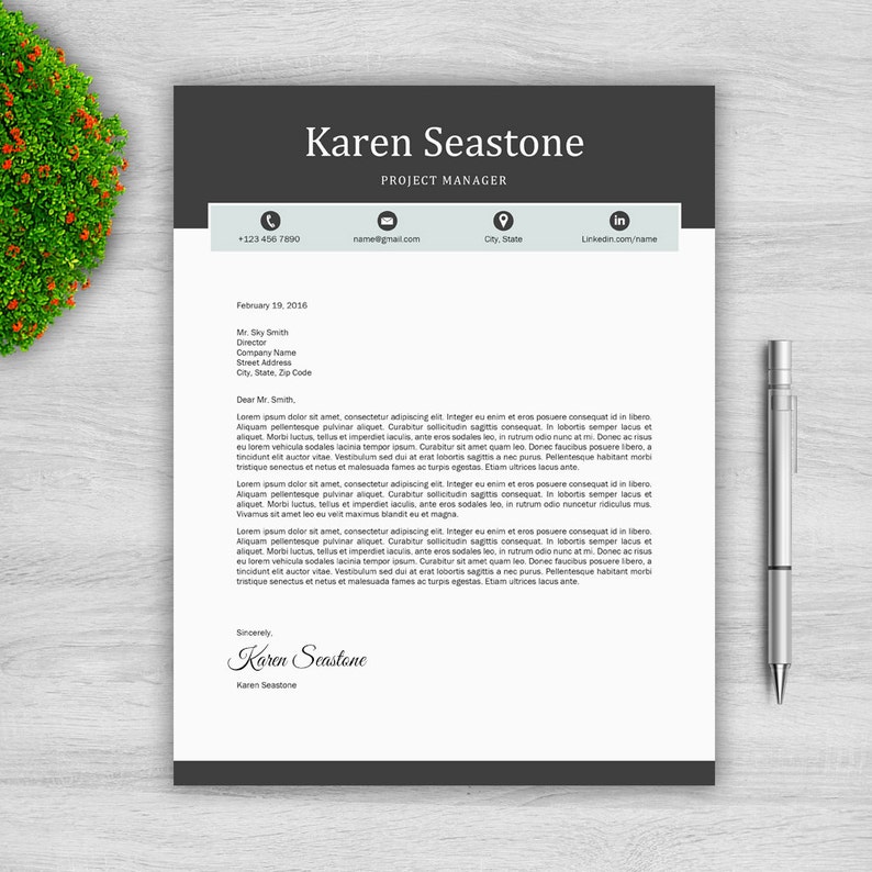 May include: A formal business letter with a black and white colour scheme. The letter is addressed to Mr. Sky Smith, Director of a company. The letter is dated 19 February 2016.