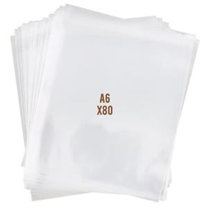 x80 Sachets transparents adhésifs A6 12,9x17,5cm