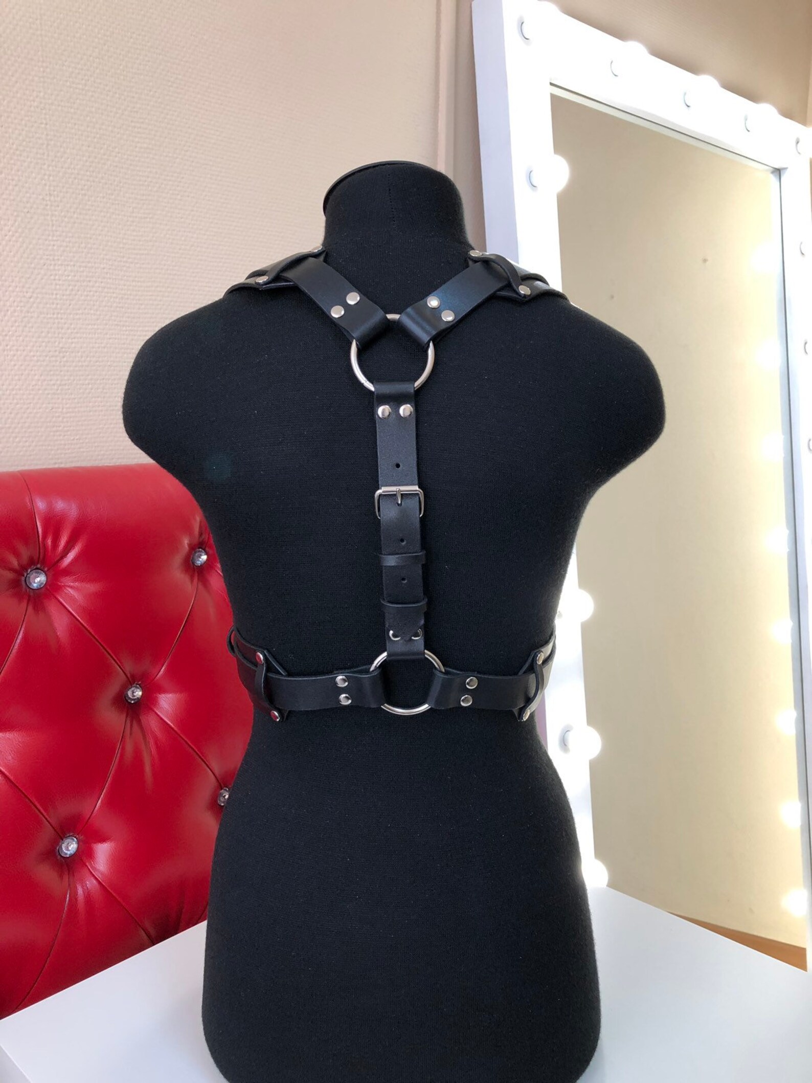 Bretelle Steampunk In Pelle Uomo - Design Vintage Con Ganci Metallo E Regolabile - Foto 6