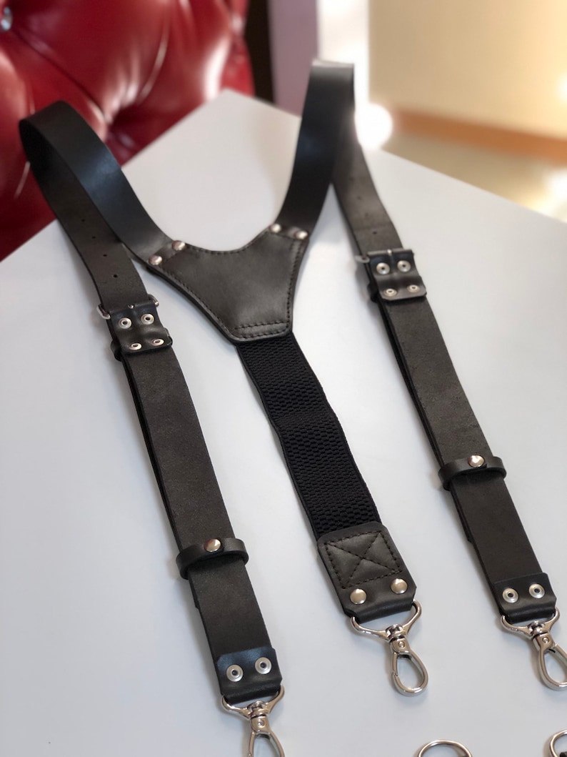 Men's suspenders with a belt suspenders skin leather Etsy