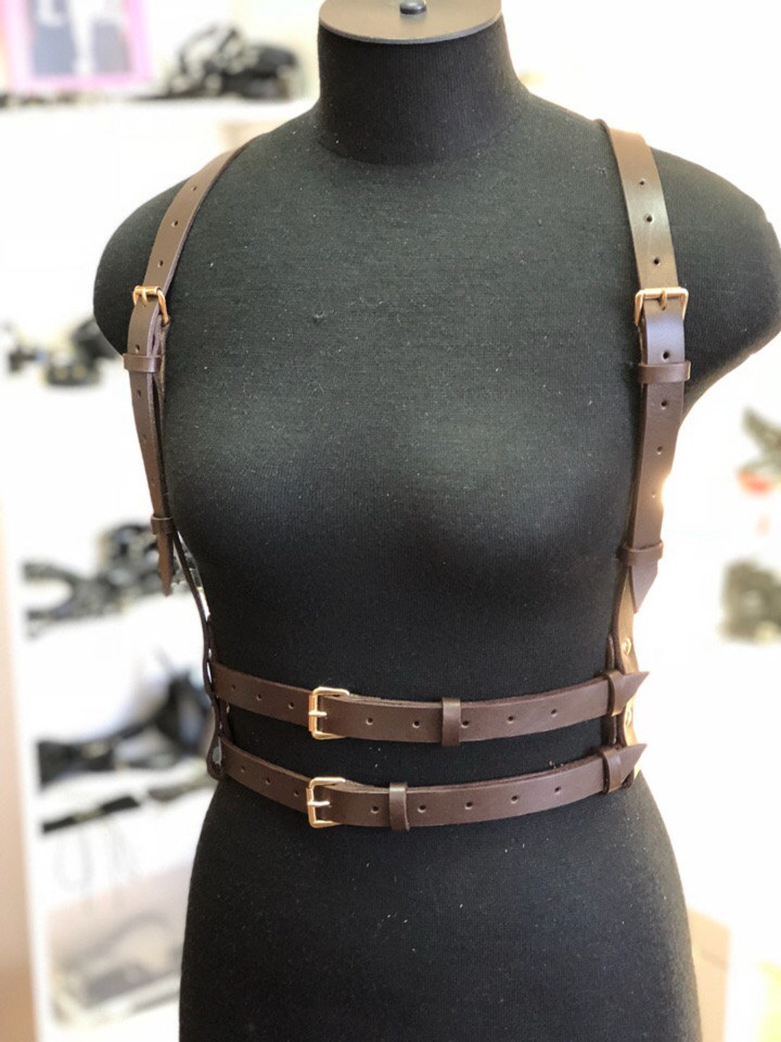 Harness Leather Harness Leather body belt harness women Etsy