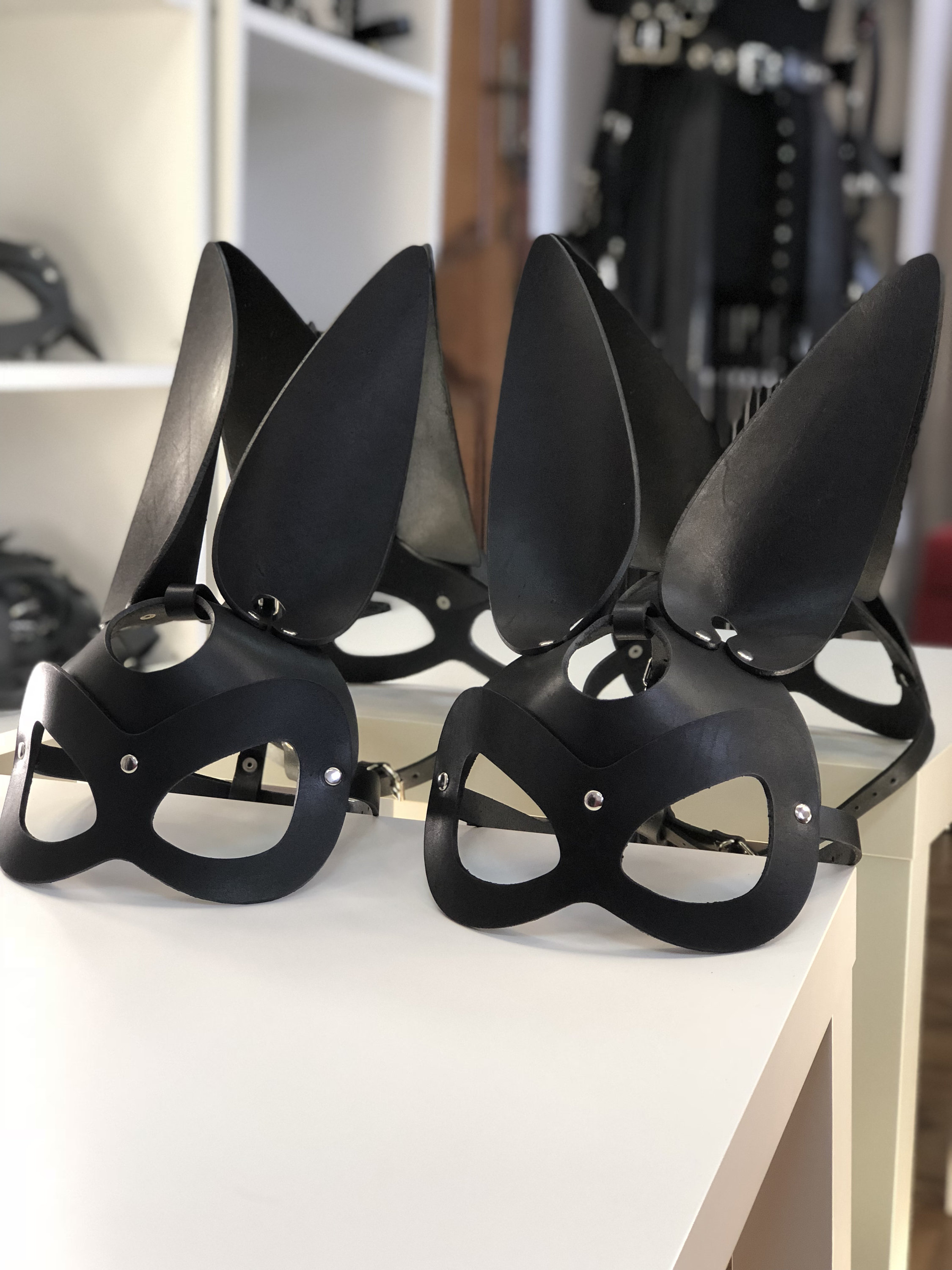 Maske Aus Leder Hasenohren Bdsm Maske Halloweenmaske Bdsm Spiele Bdsm Spiele Katzchen Maske Karnevalsmaske