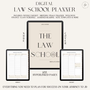 DIGITAL Law School Planner - Undated Law Student Planner - GoodNotes, Notability Planner, iPad Planner, Academic Legal Planner - Beige Cover