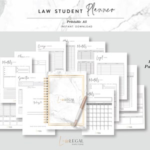 Law School Planner- PDF DOWNLOAD - Printable - Law Student Planner