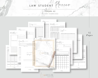Law School Planner - PDF DOWNLOAD - Printable - Law Student Planner