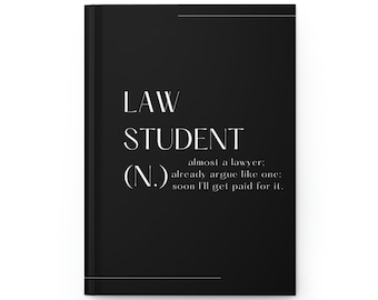 Law Student Journal | Matte Hardcover | Law School Notebook | Black and White |