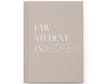 Law Student Journal | Matte Hardcover | Pale Pink | Law School Notebook |