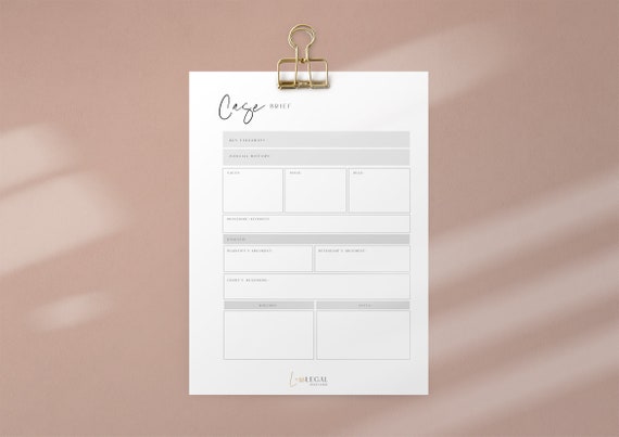 Law School | Case Brief Template - INSTANT DOWNLOAD