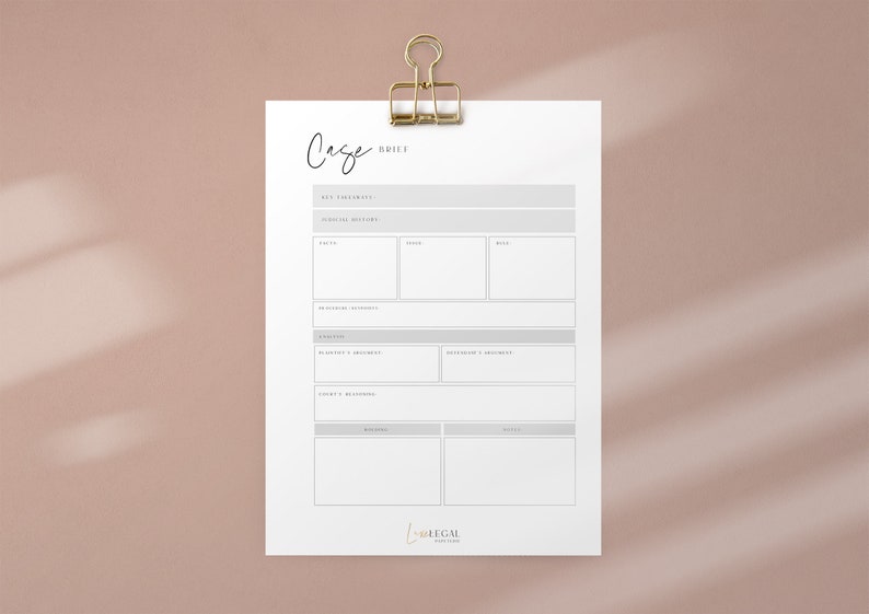 law school case brief template. How to case brief in law school. Guide to briefing law school cases.