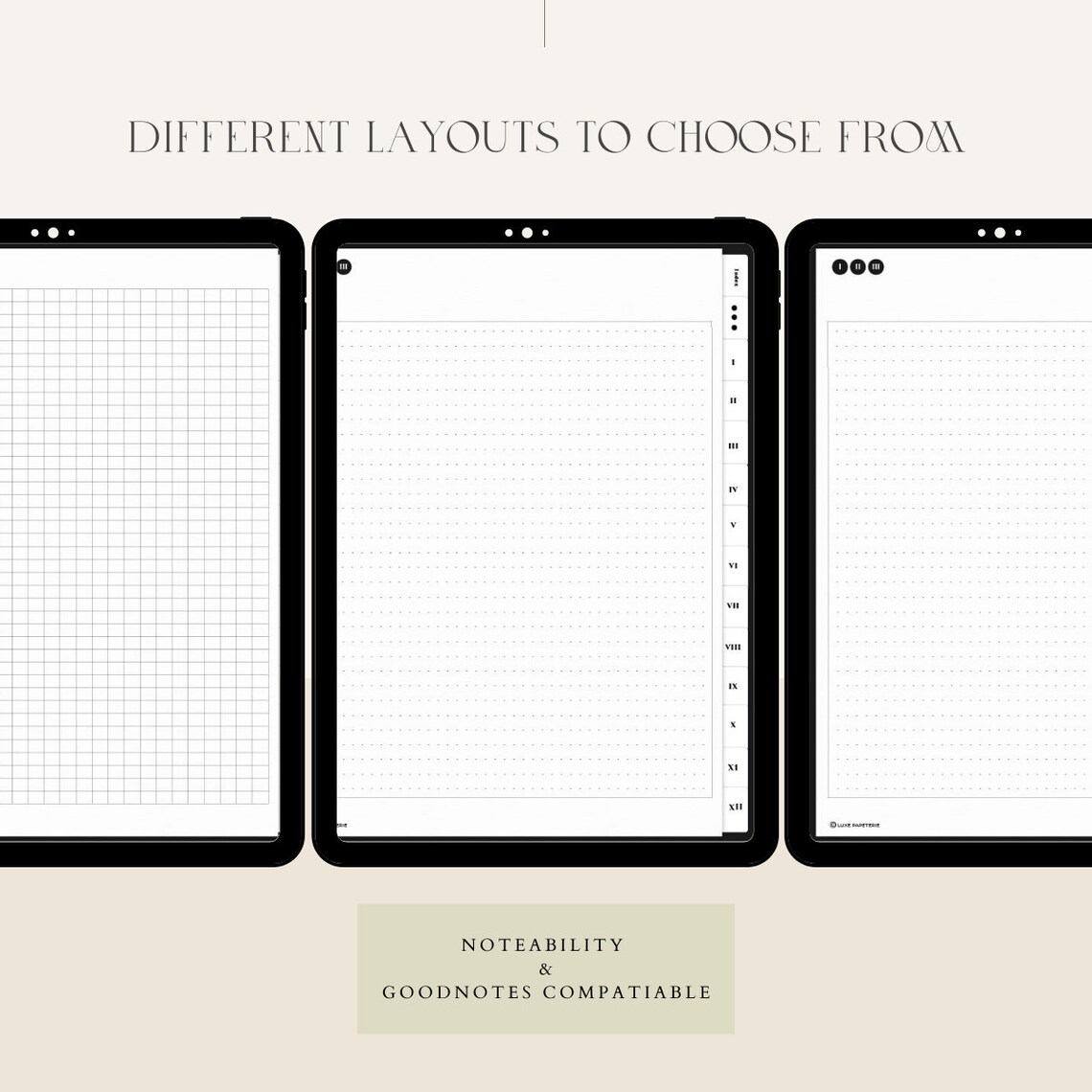 Digital Hyperlinked Notebook With 12 Sections| Various Page Layouts ...