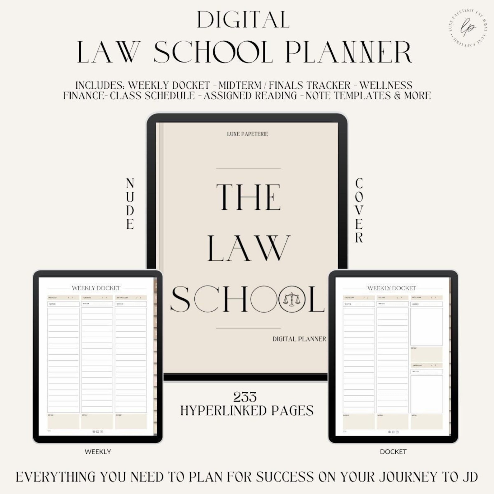 DIGITAL Law School Planner Undated Law Student Planner Goodnotes