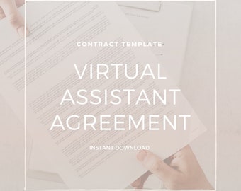 Virtual Assistant Contract | Legal Contract | VA Agreement | Virtual Assistant Agreement | Contract Template