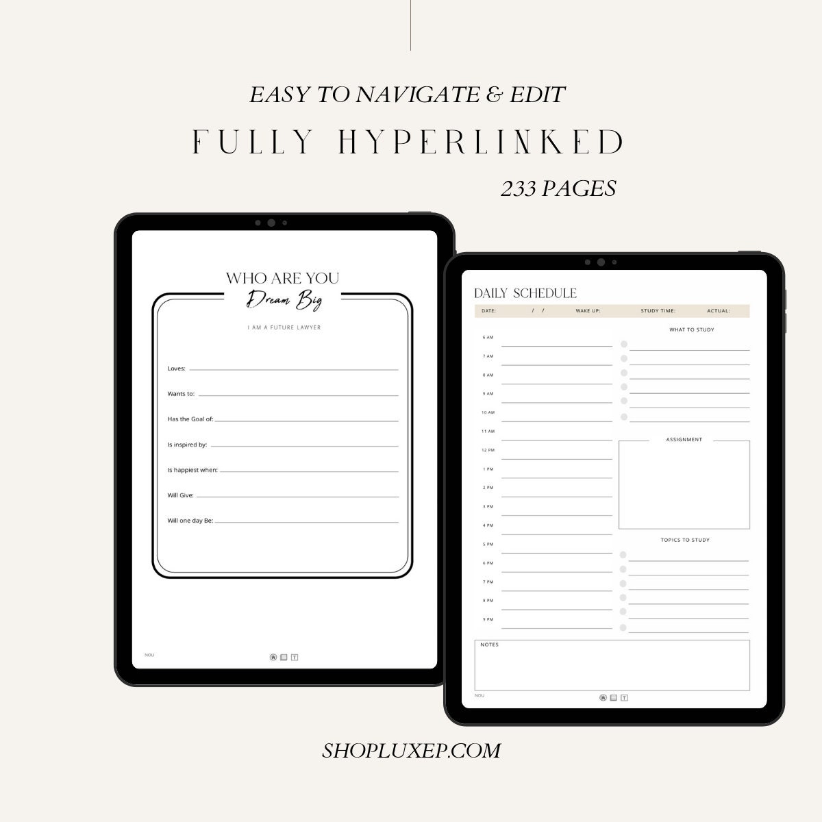 DIGITAL Law School Planner Undated Law Student Planner Goodnotes