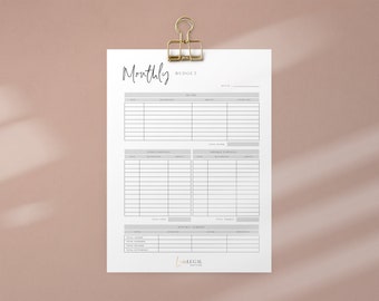 Monthly Budget | Paycheck Budget Planner| Instant Download| Printable