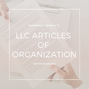 LLC Articles Of Organization | LLC Legal Document | LLC Filing Documents | Contract Templates