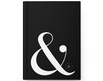 Ampersand Symbol Hardcover Journal | Minimal Black Matte Notebook
