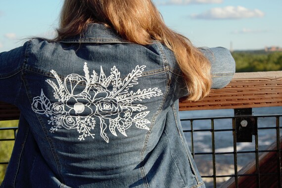 Patterned jean clearance jacket