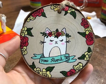 Sassy Cat Wood Slice