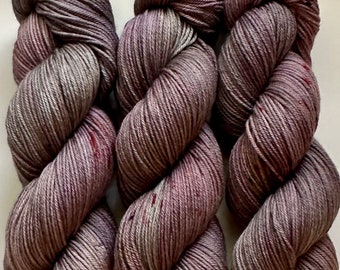 Hand Dyed Yarn "Grace, Too" Purple Plum Scarlet Brown Green Maroon Red Navy Grey    Speckled Merino Sport Superwash 328yds 100g