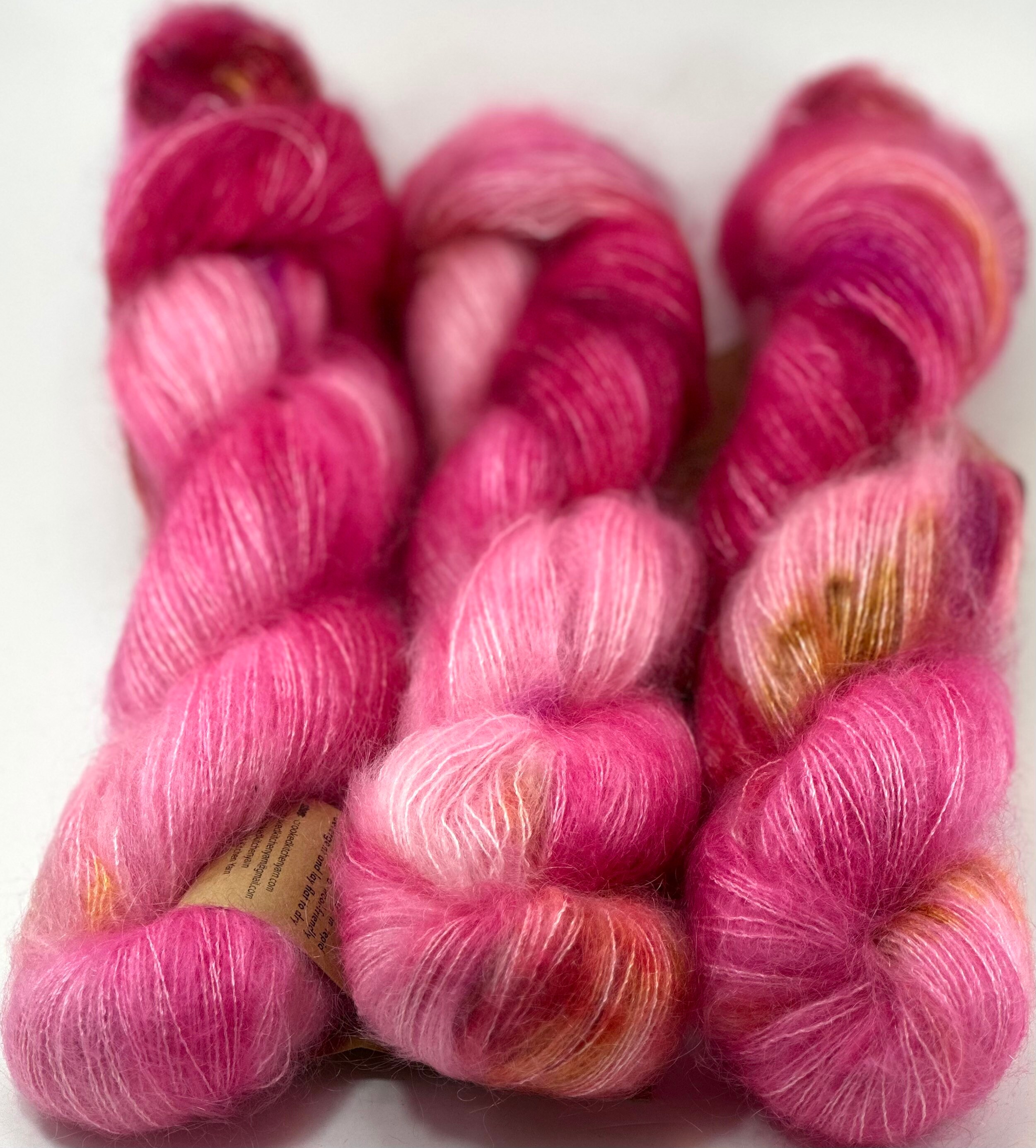 Hand Dyed Yarn Oink Ponk Pink Magenta Fuchsia Hot Pink Red Gold Bord –  Crooked Kitchen Yarn