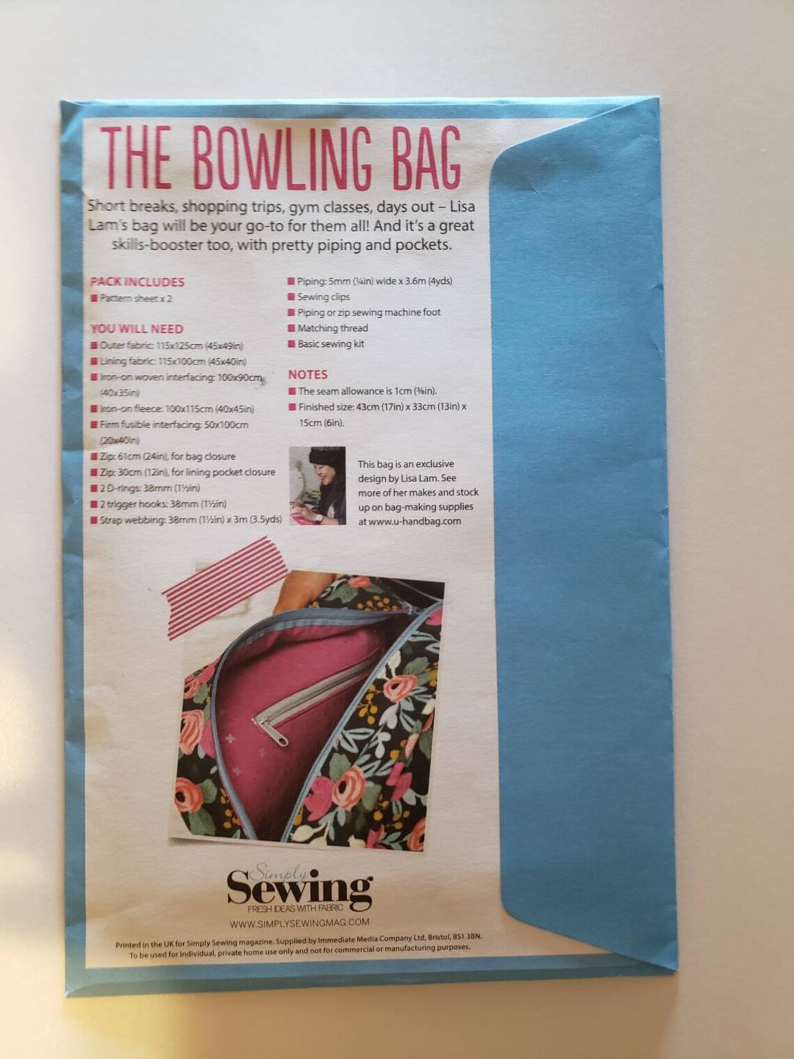 Simply Sewing Bowling Bag Pattern Etsy