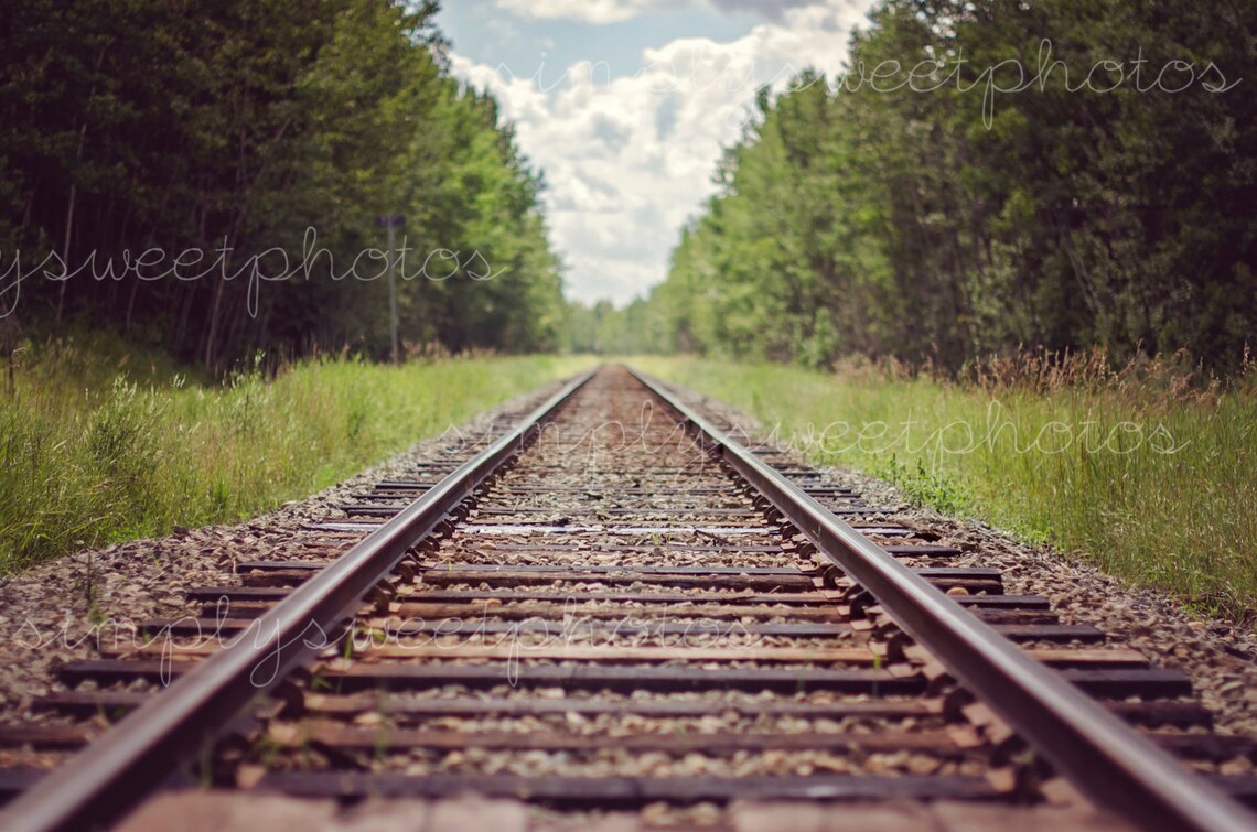 Digital Background Train Tracks Etsy