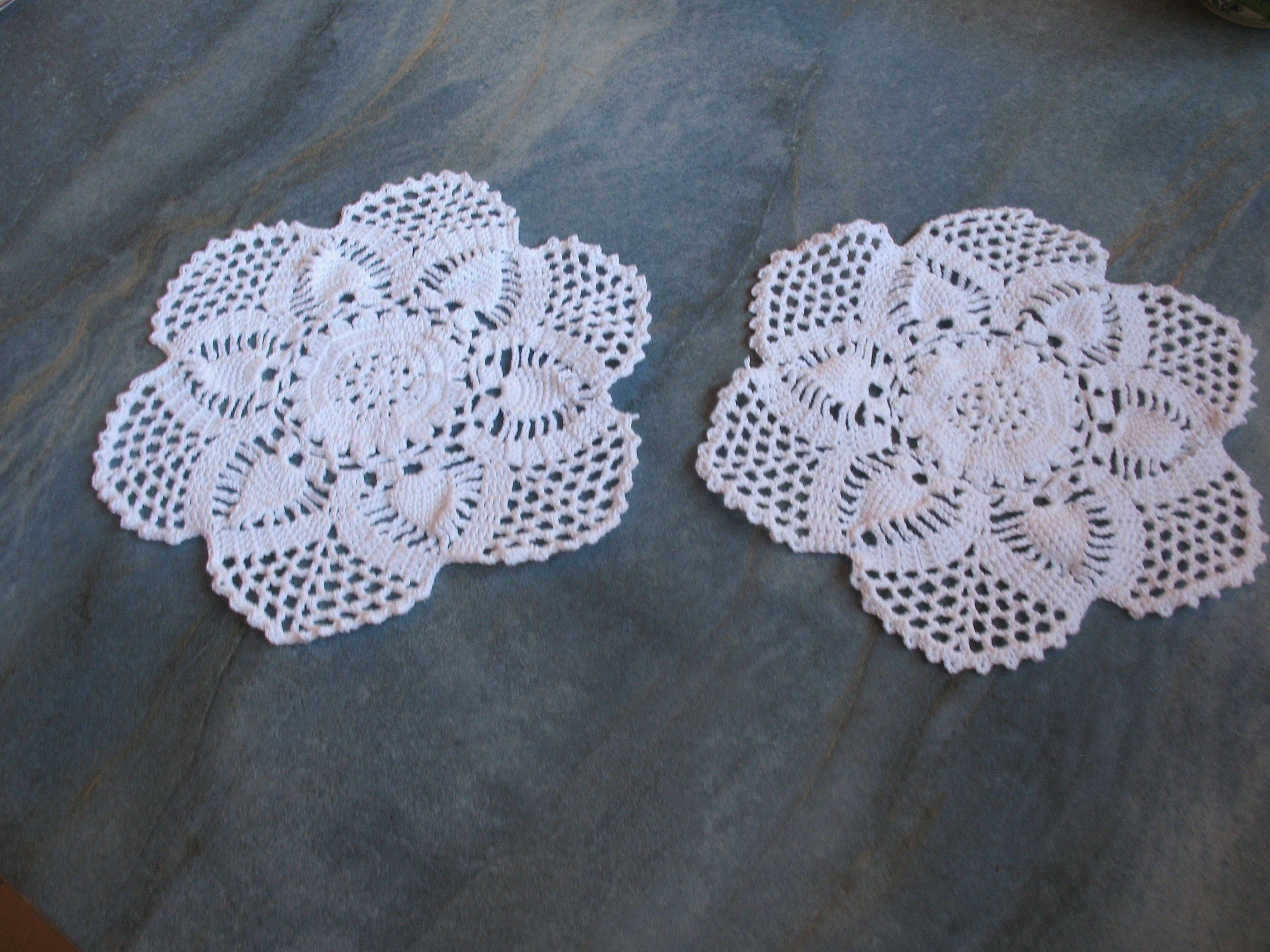 Lot de 2 Napperons Blanc Au Crochet